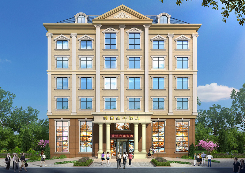 衡南6层度假商务酒店建筑外观及施工图纸定制设计